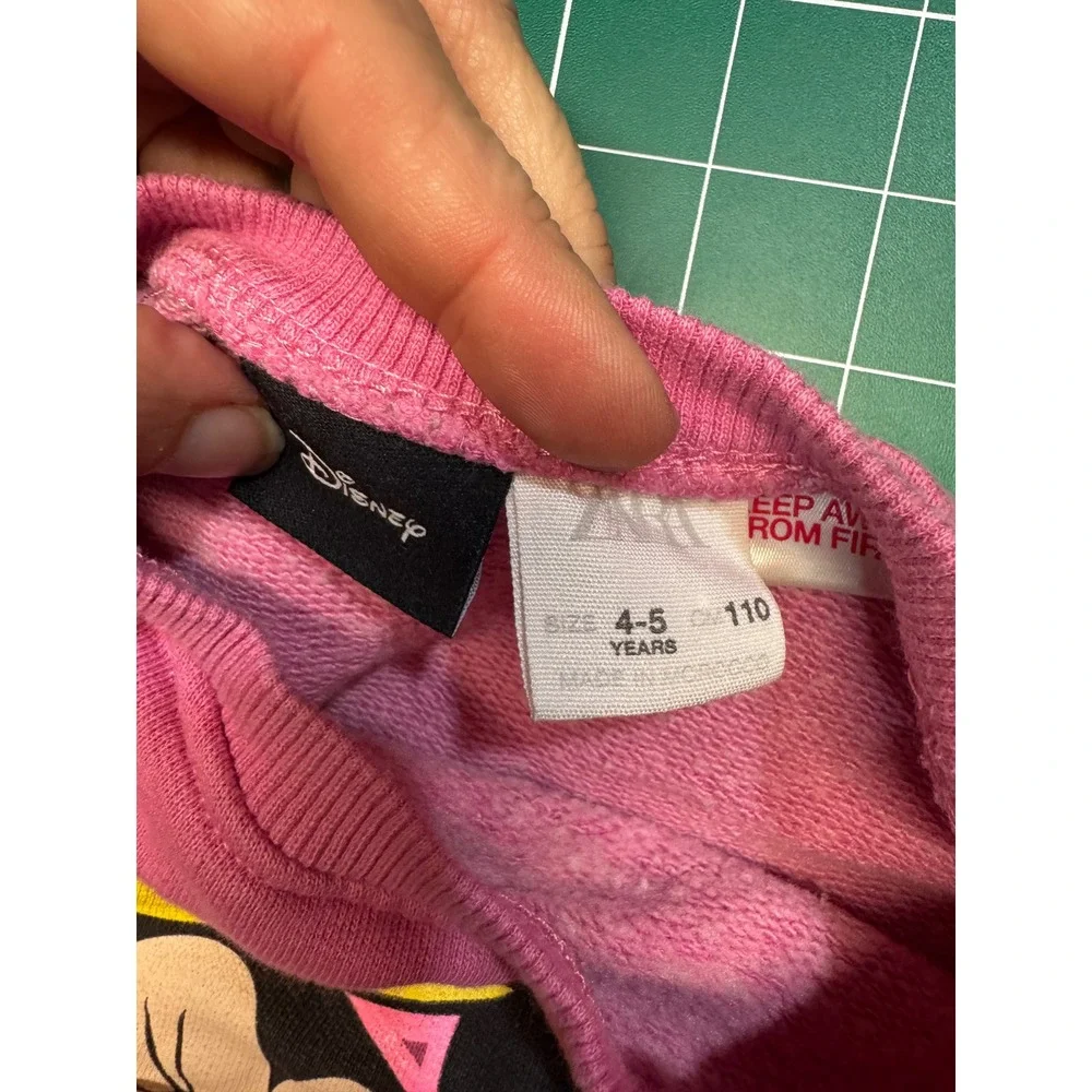 Zara Kids Disney Minnie Mouse Pink Sweatshirt Pullover Size 4-5 Years 110
